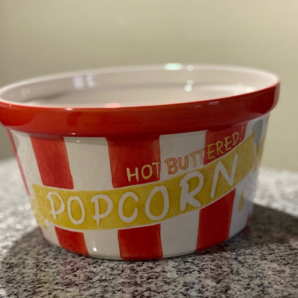 Striped popcorn ceramic bowl - Picture 1 of 4